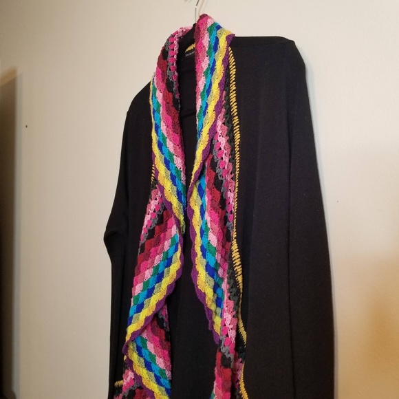 💫3 for $25!!! Jacqueline B Black Knit Sweater/Jacket Sz M - Picture 3 of 6